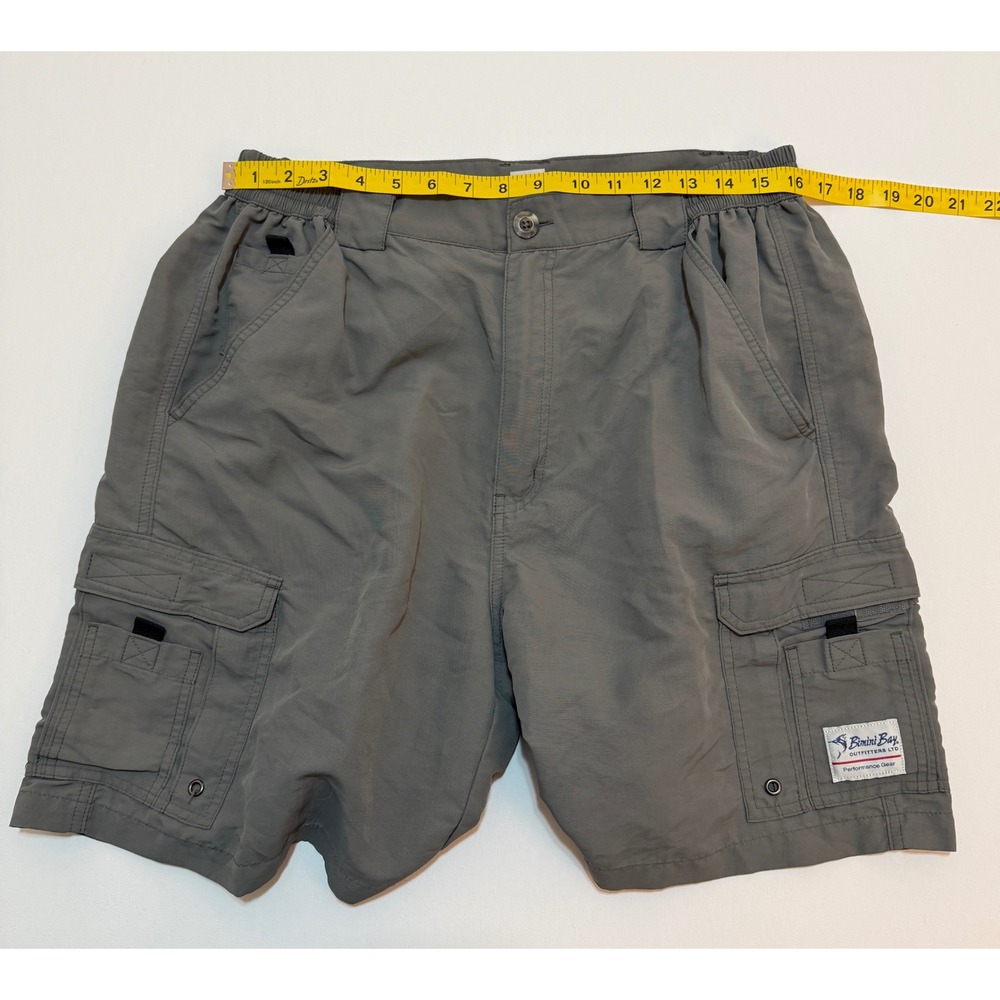 Bimini Bay Outfitters Mens Gray Performance Cargo Fishing Shorts Size 36 Nylon - Picture 8 of 9